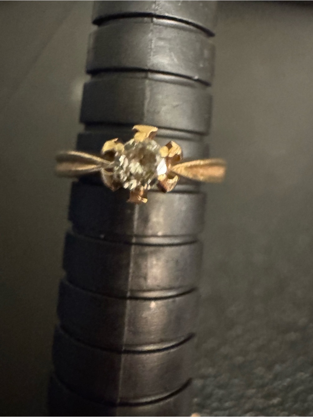 Delicate 14kt Gold .10ct Round Solitaire Natural
Diamond Ring - Picture 3 of 10